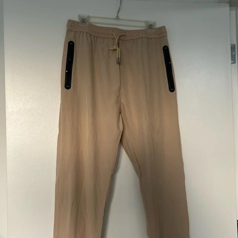 Men’s Beige Track Pants, Large, NWT